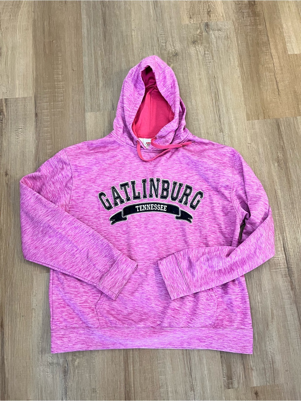Gatlinburg Pink Marled Pullover Hoodie with Drawstring